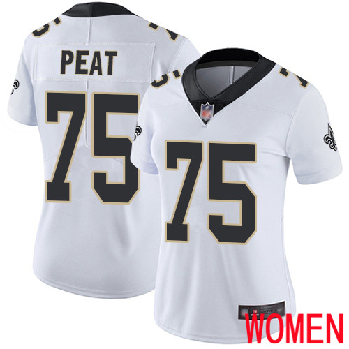 New Orleans Saints Limited White Women Andrus Peat Road Jersey NFL Football #75 Vapor Untouchable Jersey